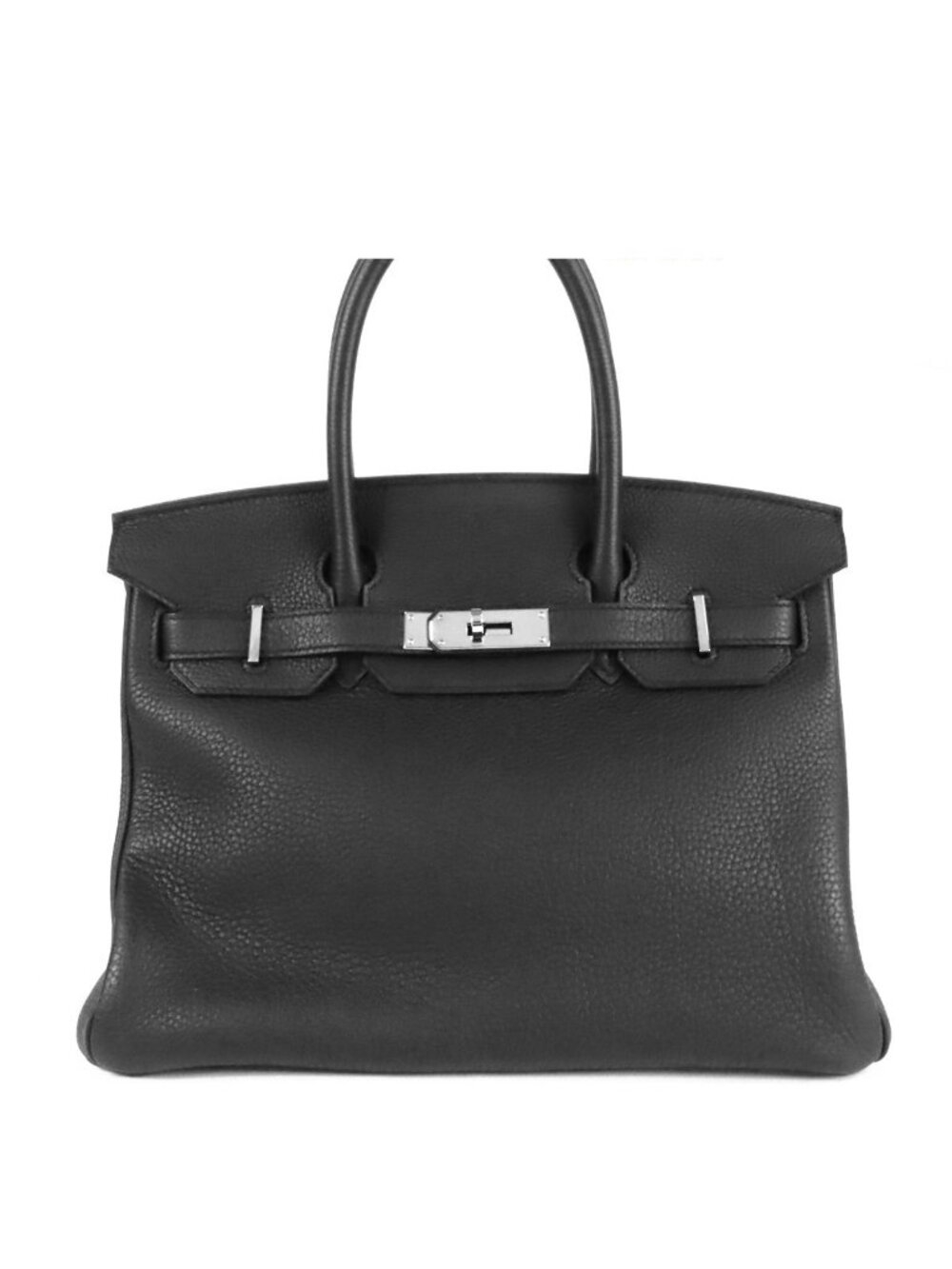 Hermes Birkin 30 Black Silver Togo Handbag